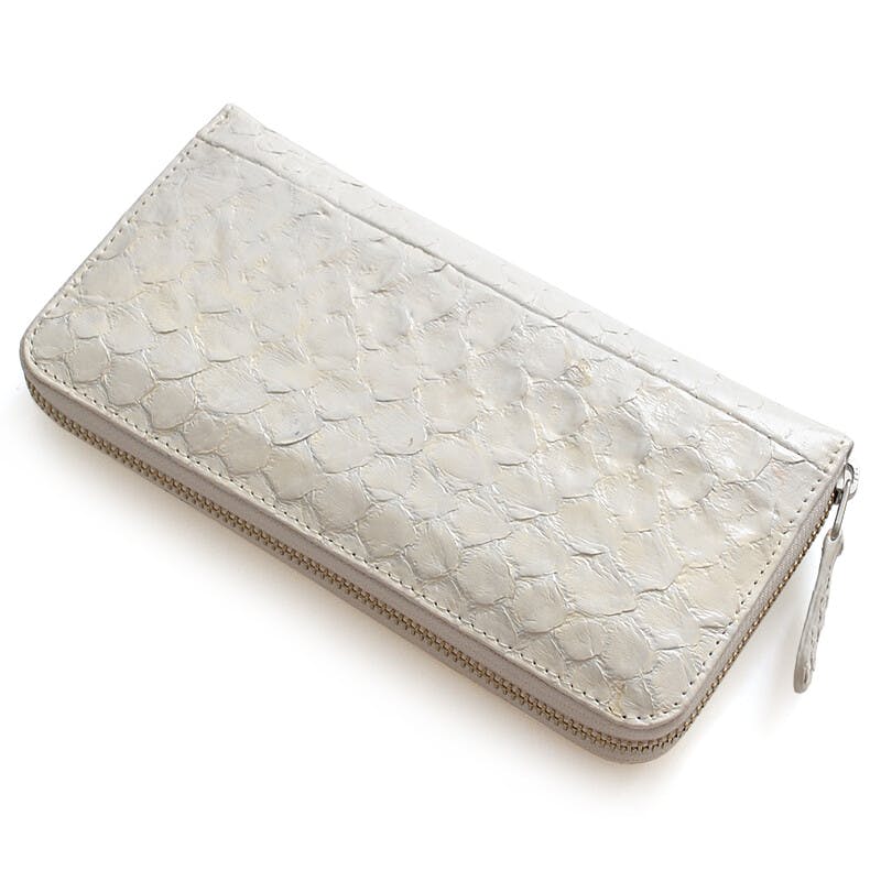 パイソン革ラウンドファスナーロングウォレット 1671P／蛇革長財布／金