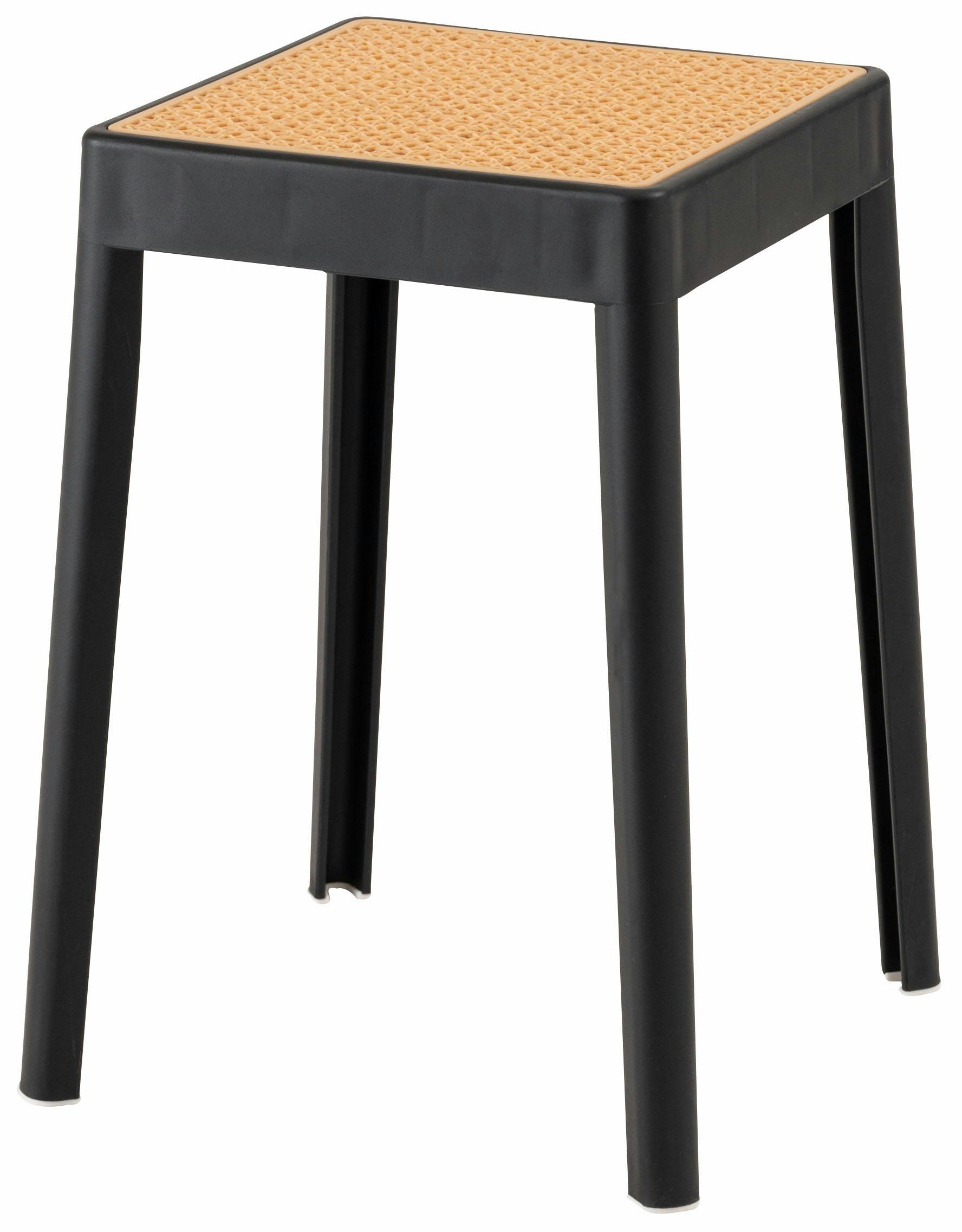 Room Essence スツール W34×D34×H46 ブラック 完成品 スタッキング