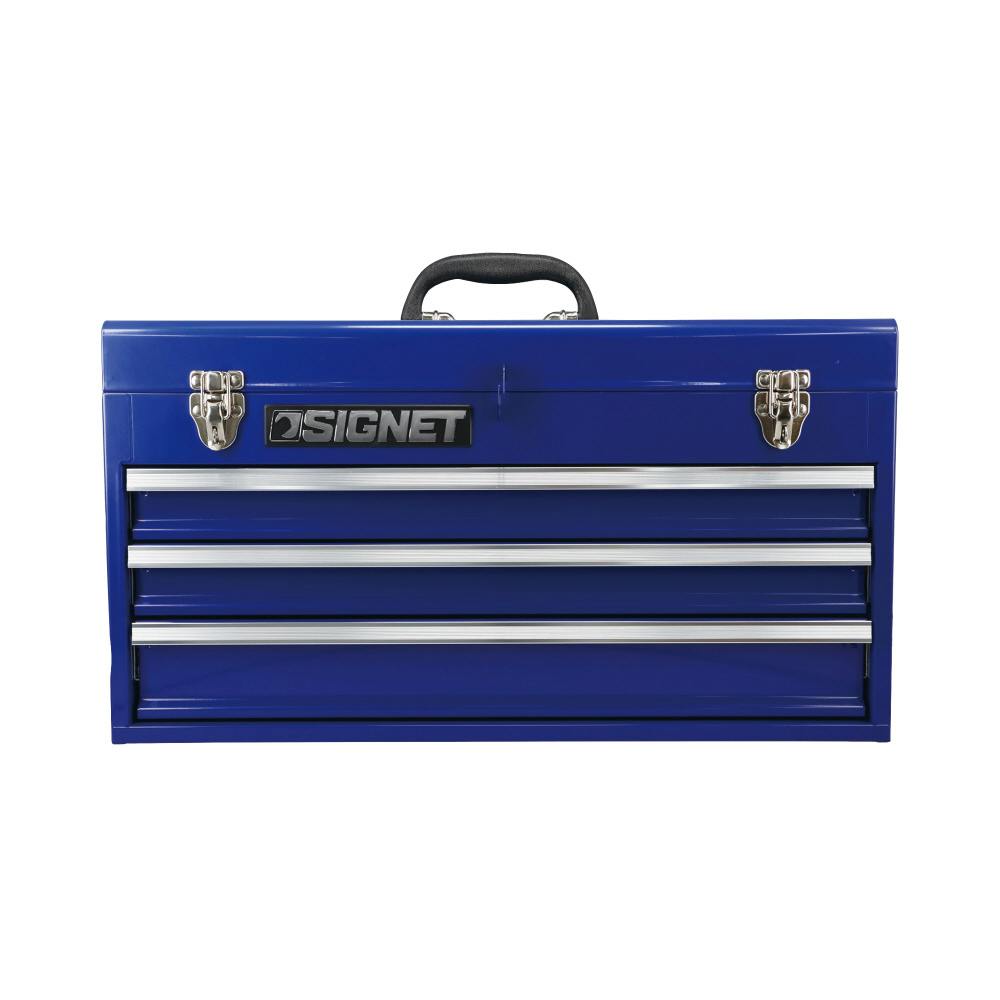 SIGNET 3段式 スチール製 ツールボックス ブルー トレイ無 54381
