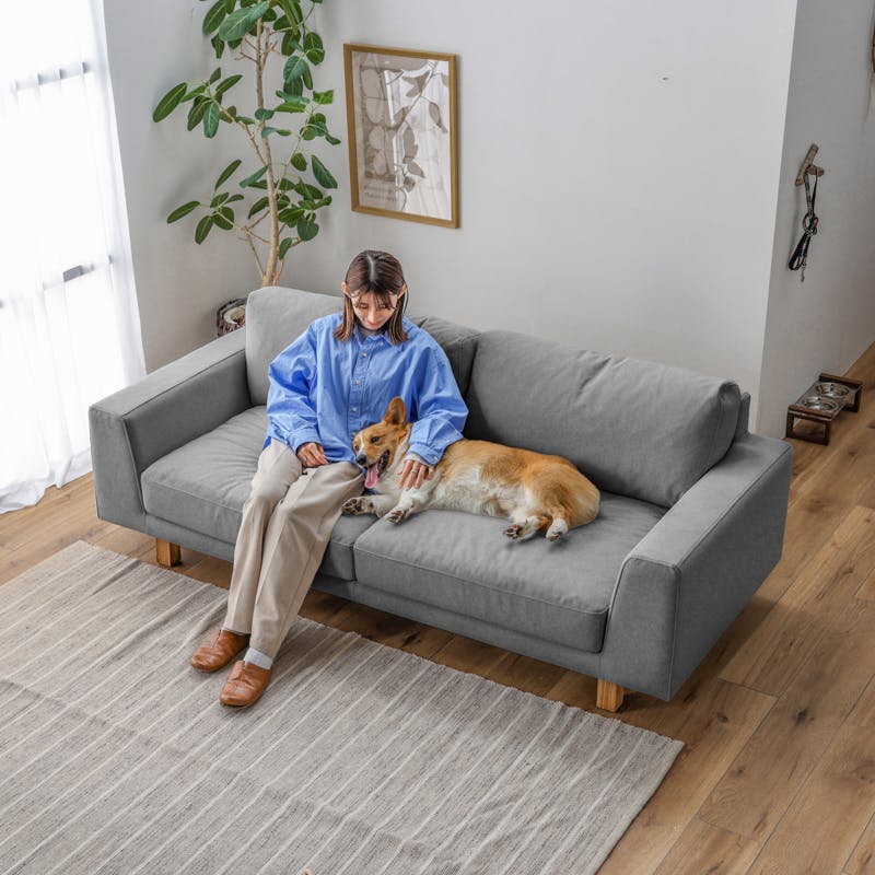 関家具 PETTO オリオ 3人掛けソファ 幅194cm PC19 スモーキーグレー