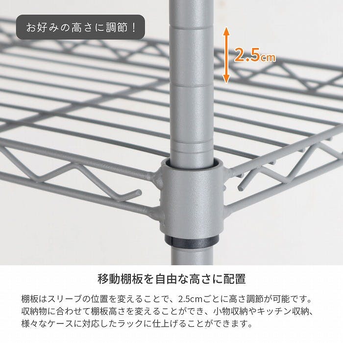 AIS 19φスチールラックセット7302 グレー 75×35×74.3cm メタルラック