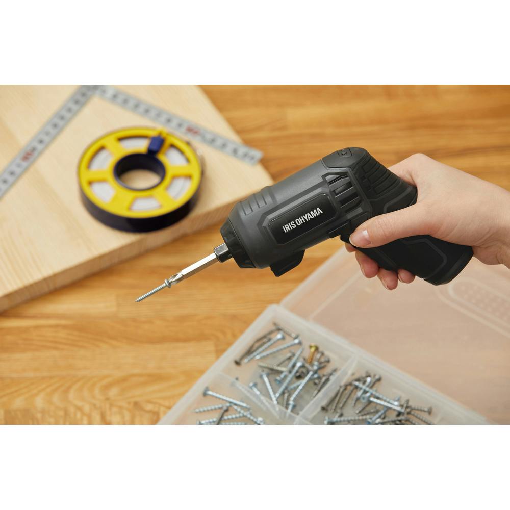 アイリスオーヤマ 充電式 マルチドライバー グレー 151×44×115mm