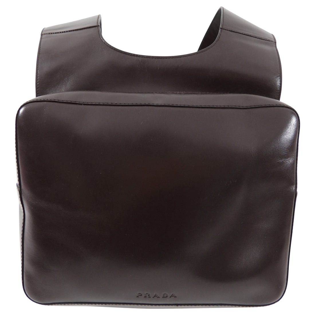 Prada Vintage Archive SS 1999 Brown Leather Chest Rig Backpack Bag