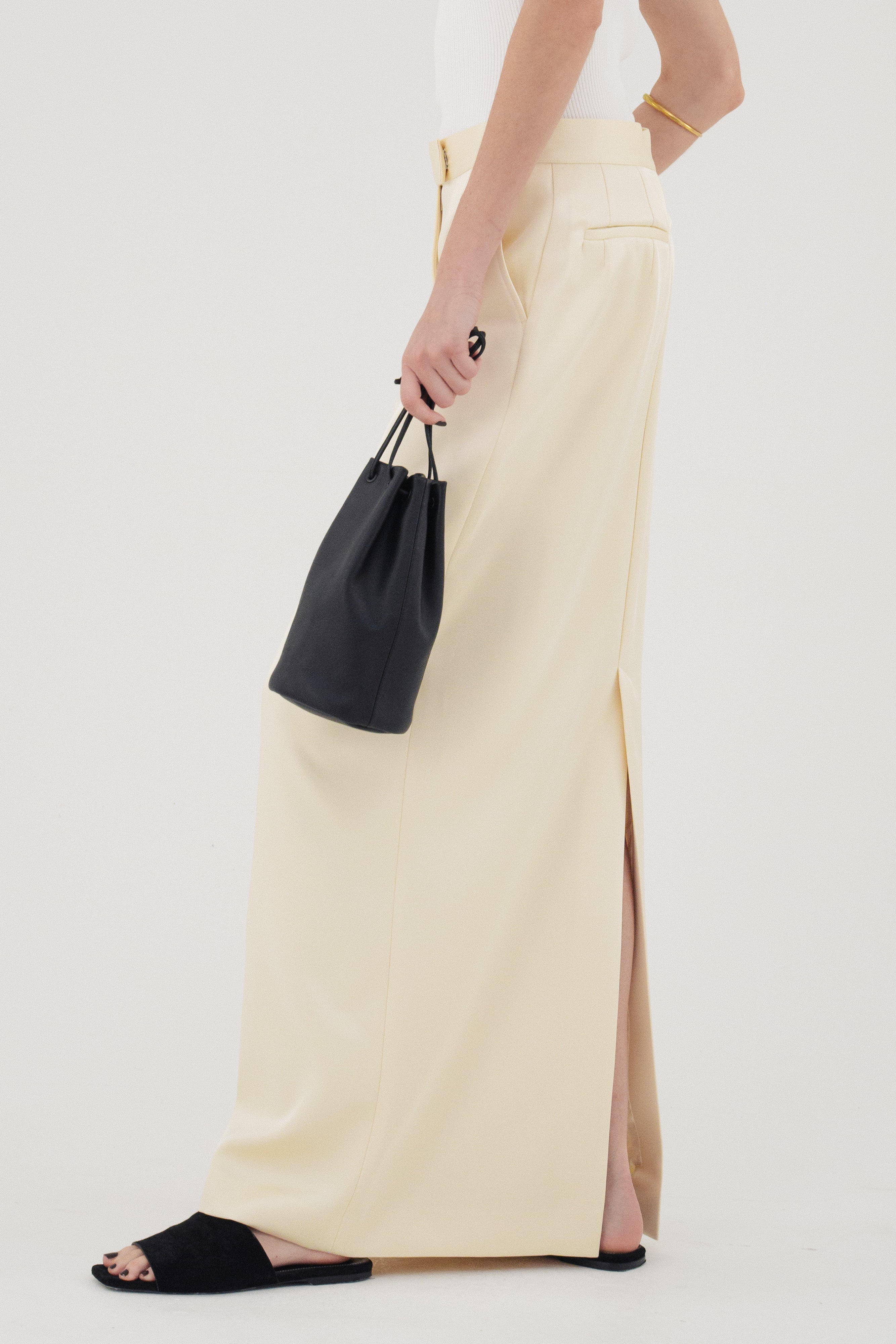 Double Satin Long Skirt / Ecru – (im)perf.
