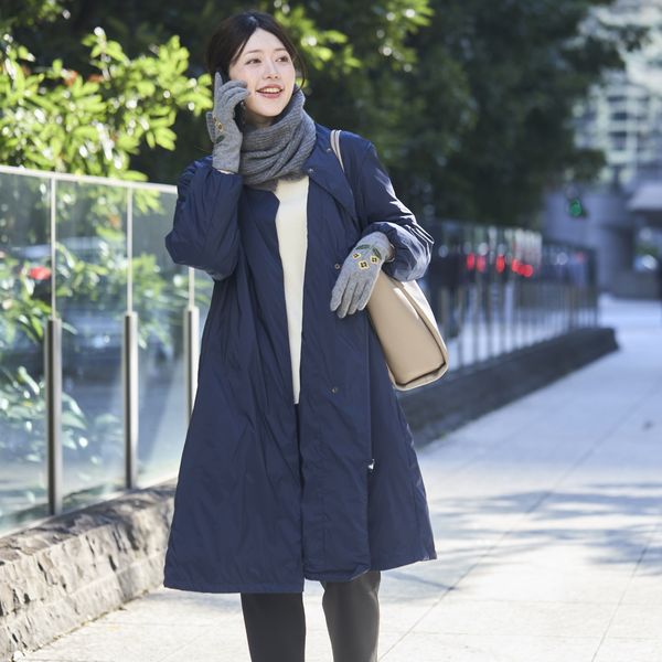 Kilka/家で洗えて羽毛より軽いファイバーダウンコート -軽くてあったか