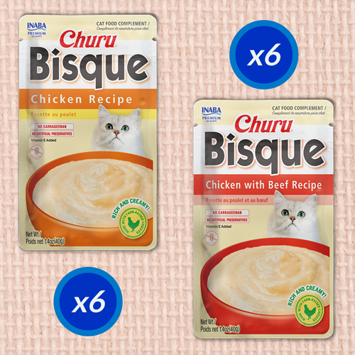 Churu Bisque Side Dish | 12 count Chicken Variety Pack | INABA