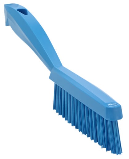 Vikan Hard Narrow Short Handle Hand Brush Blue 300mm - Industroclean