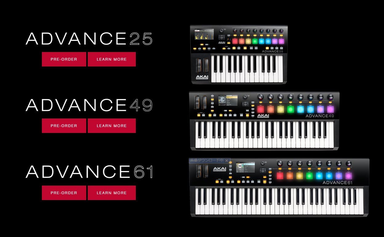 USB MIDI キーボード・コントローラー AKAI 「Advance Keyboard Series