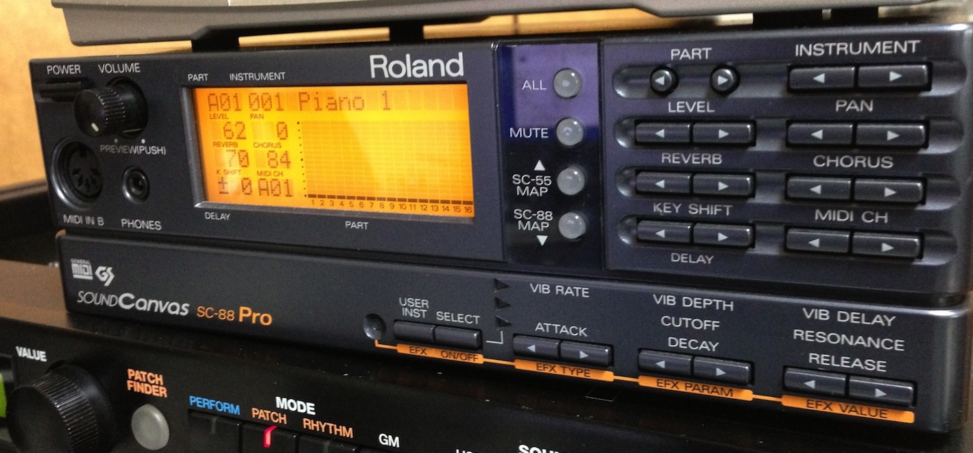 ローランドの歴代音源モジュール、SC-88Pro、XV-3080、JD-990、INTEGRA