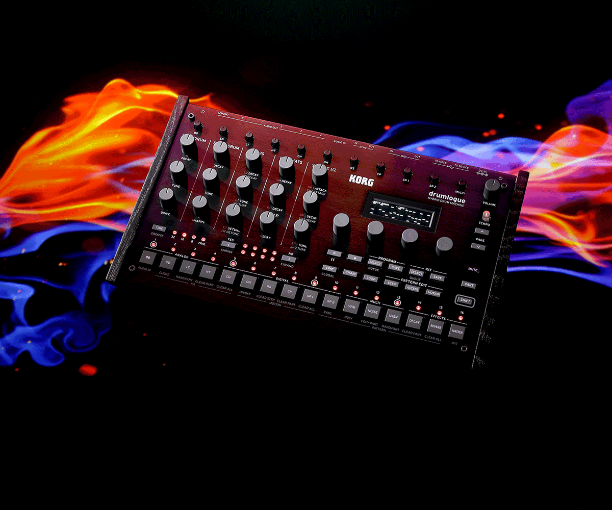 Korg drumlogue | アナログ/デジタルのハイブリッド・ドラム・マシン