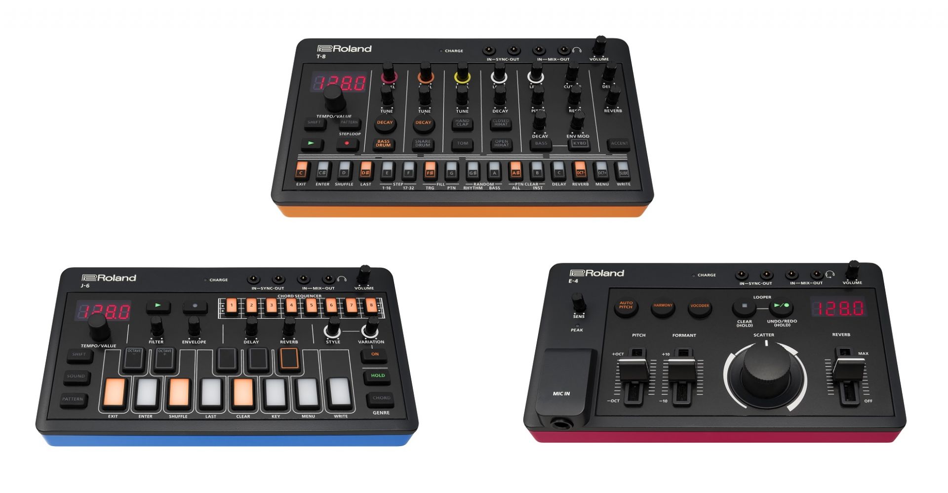 Roland 「AIRA Compact」シリーズ3機種が発表！”T-8 / J-6 / E-4