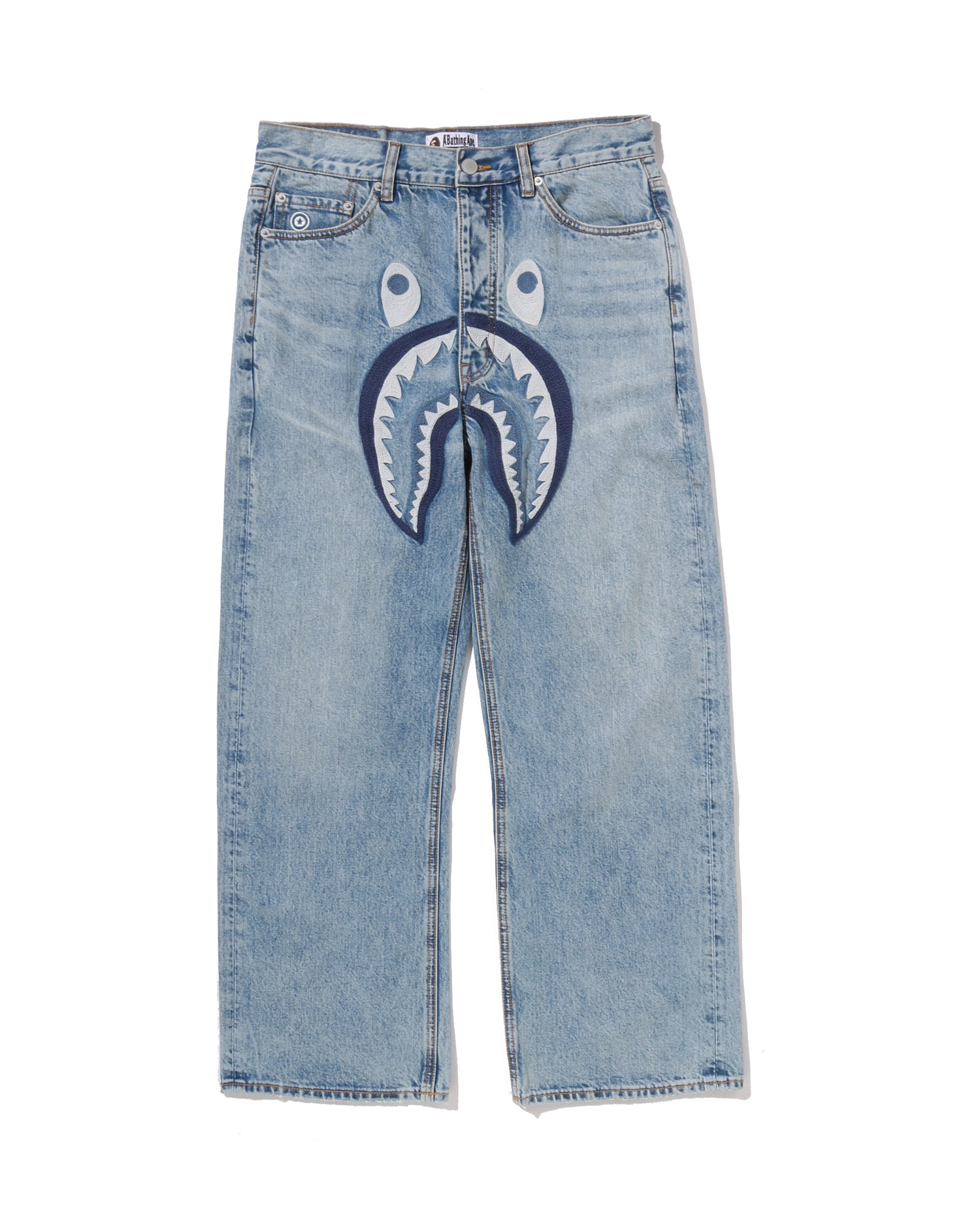A BATHING APE® Shark Relaxed Fit Denim Pants | Bape official