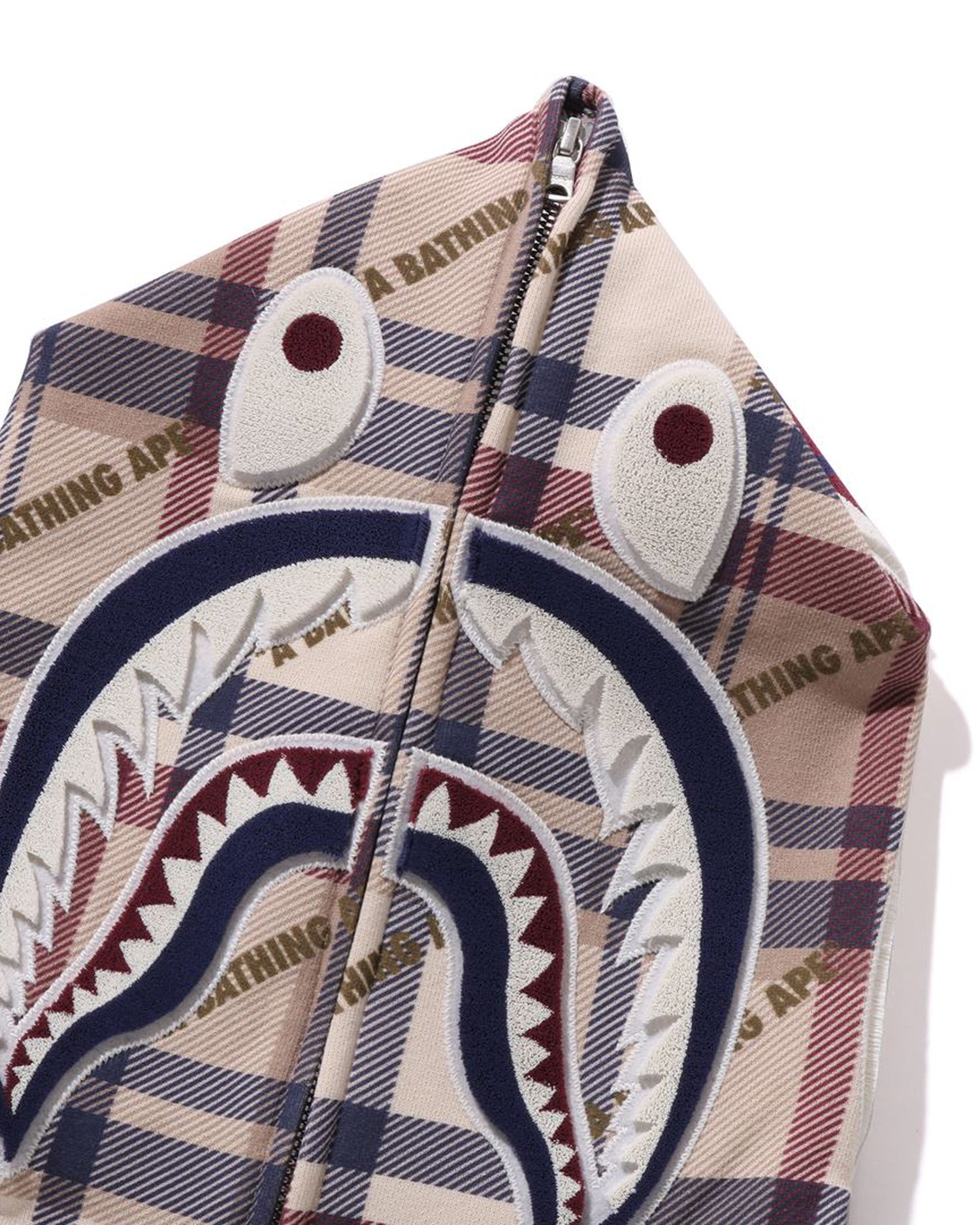 A BATHING APE® A Bathing Ape Logo Check Pattern Shark Full Zip