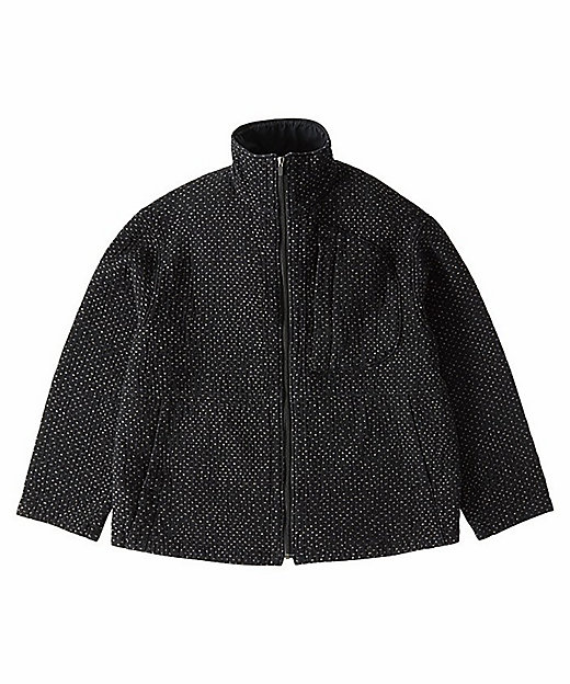 NEW SASHIKO ZIP UP JACKET BLACK PCー