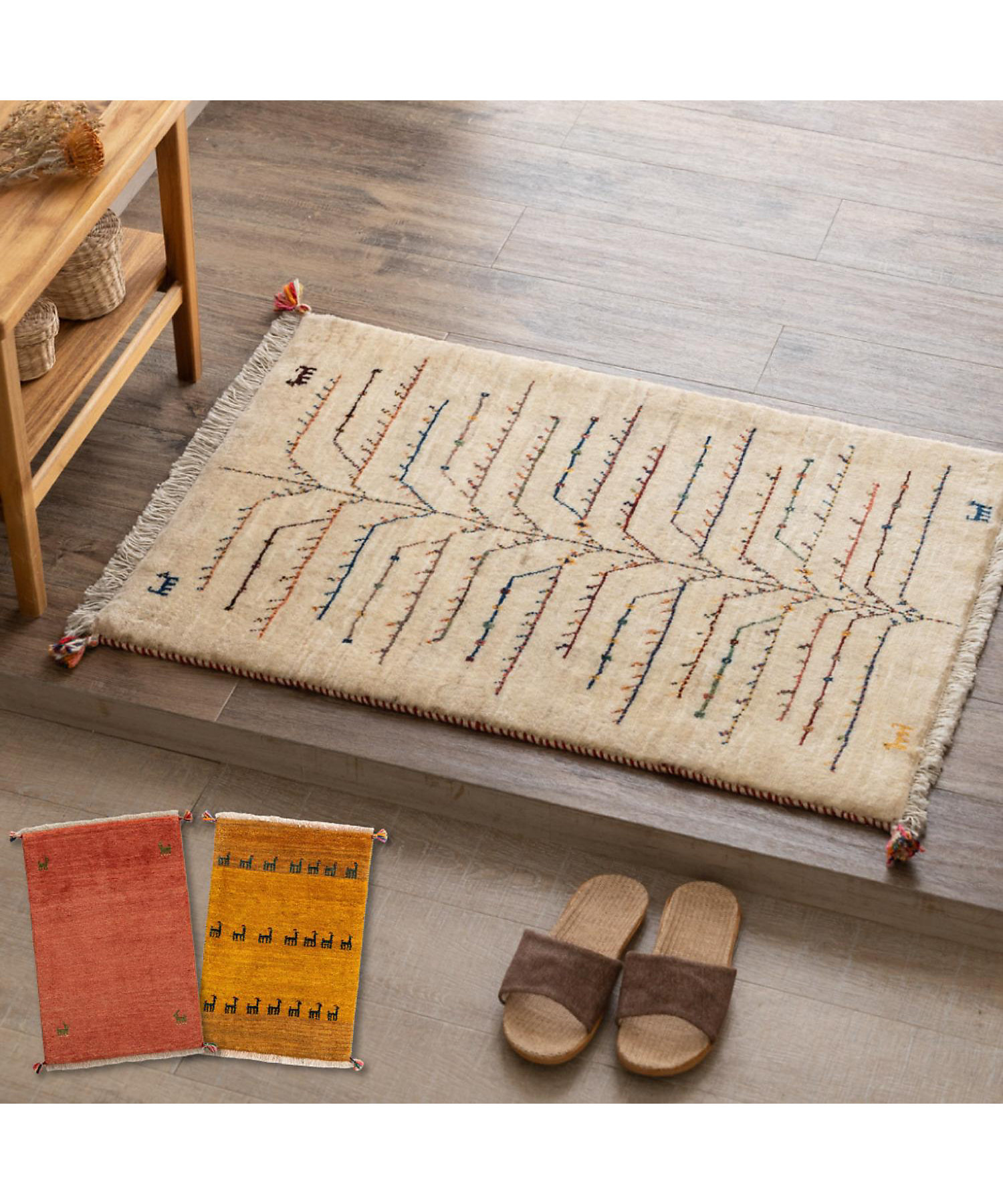 ☆ペルシャ手織りリーズバフトギャッベ 玄関マットMサイズ 5 | 三越