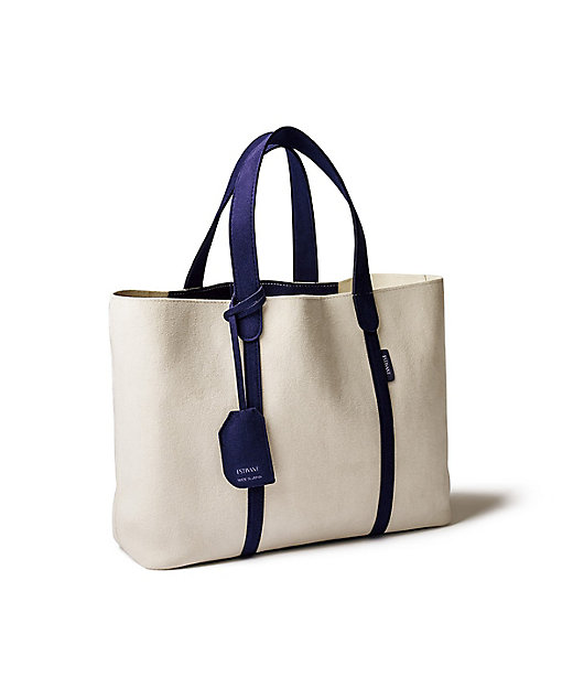 トートバッグS ホワイト×ネイビー | ESTIVANT (Women)/エスティバン