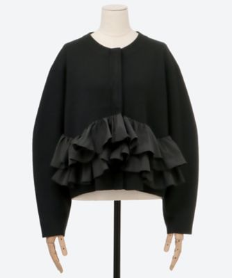 spiral taffeta raffle knit jacket