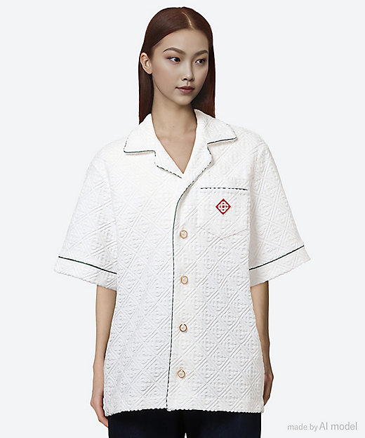 ブラウス UNISEX OPEN COLLAR SHIRT U