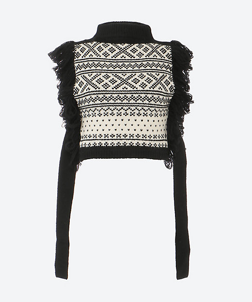NORDIC FRINGE SWEATER VEST | HYKE (Women