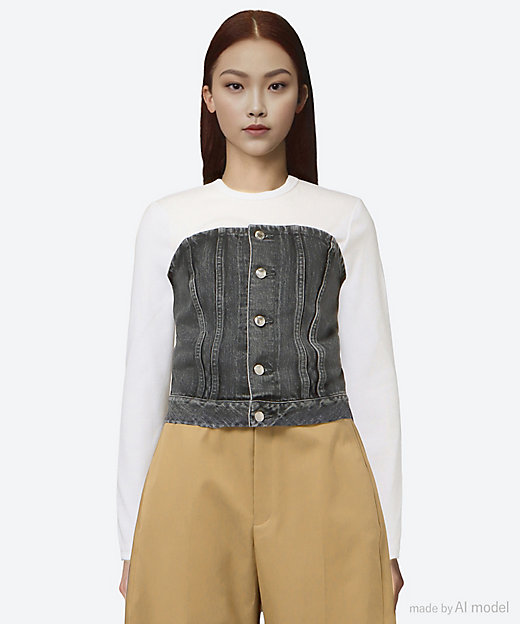 DENIM STRAPLESS TOP 25SS／17438 70