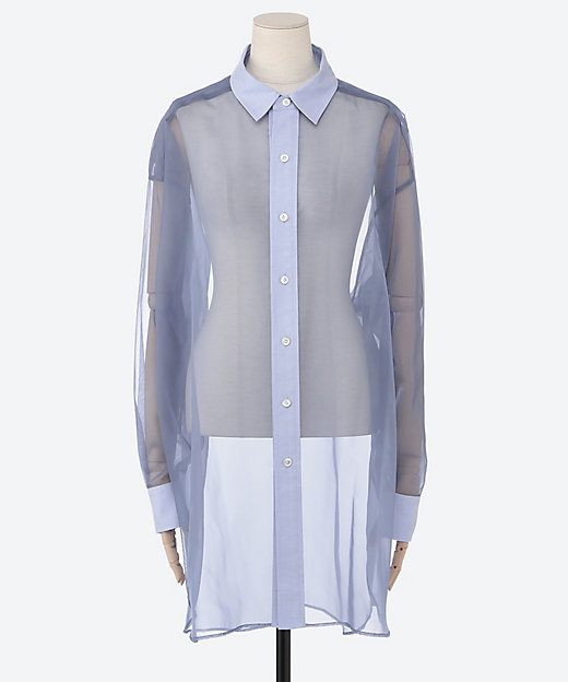 OXFORD SHIRT WITH SHEER DETAILING