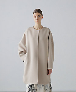 ソリッドウールリバーノーカラーコート（5315252902