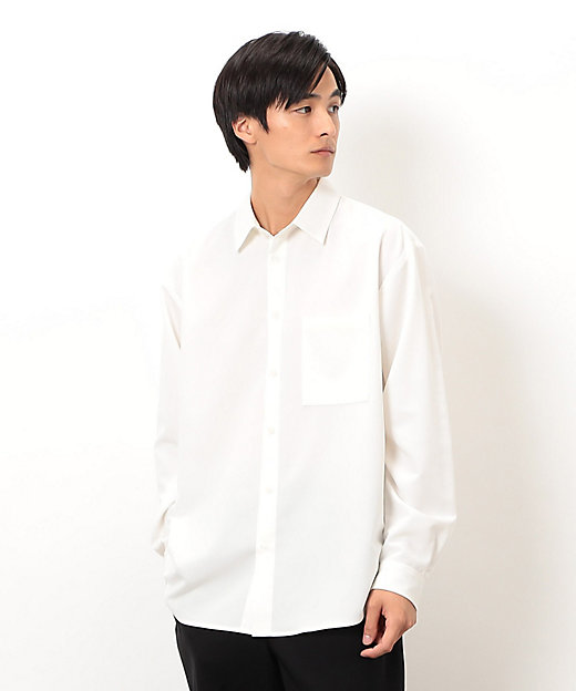 ウールライク ショートポイントカラー 長袖シャツ（4730IM02