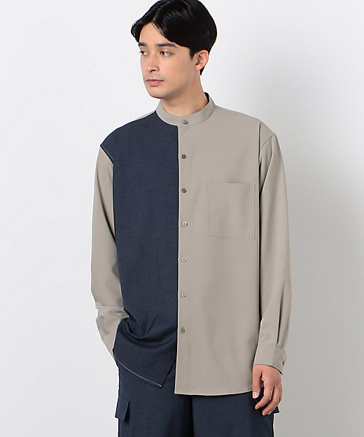 ウールライク バイカラー シャツ（長袖）（4730II07） | COMME