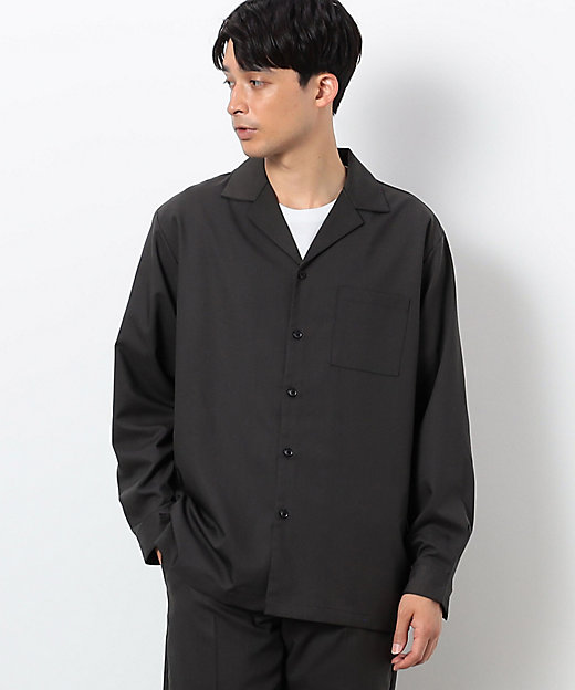 ファンクショナル ストレッチツイル オープンカラーシャツ