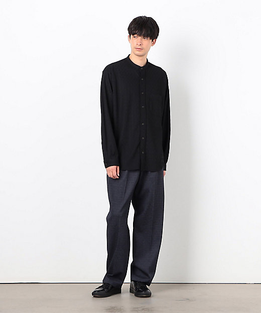 ダイヤ柄ジャカード バンドカラーシャツ（4792IK01） | COMME