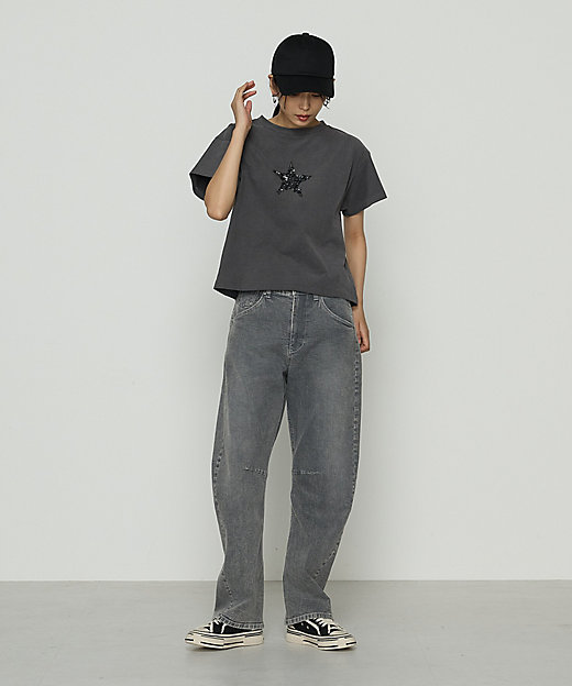 ストレッチグレー デニムパンツ（7702PM04） | β (Women