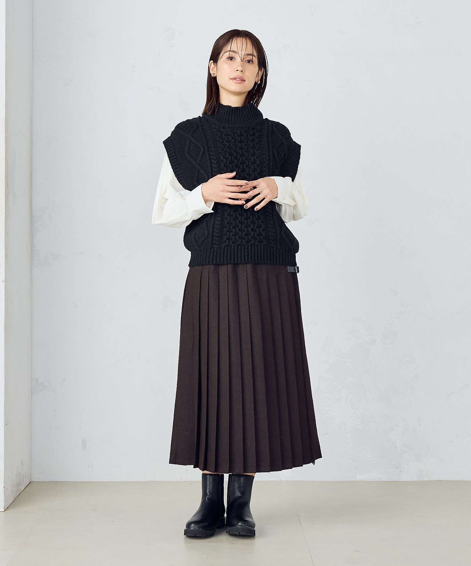 ラップ風プリーツスカート（1250FI13） | COMME CA ISM (Women