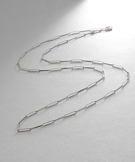 プラチナ リボンケーブルチェーン ネックレス大（60cm