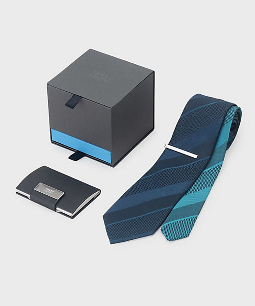 BOXセット】ネクタイ＆タイバー＆名刺入れ セット