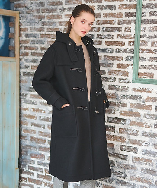 ウール混／大人カジュアル】ジロンラムメルトンダッフルコート