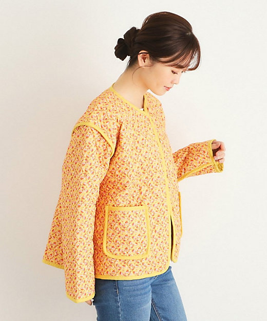 コッタムコーンフラワー柄 リバーシブル キルトジャケット