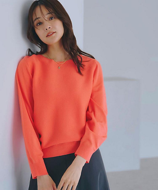 最終お値下げ！】ガーターボートネックプルオーバー【洗える／毛玉軽減