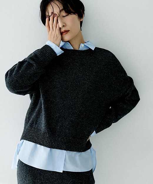 セットアップ可／ゆったり】ウール混ラメニット（2002507002