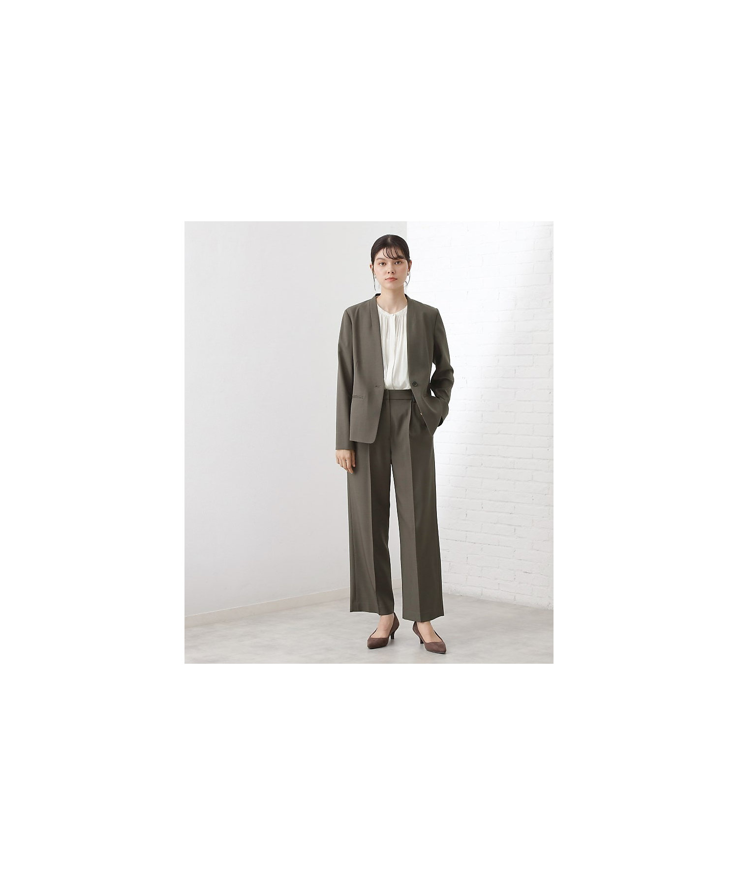 ノーカラージャケット【セットアップ可】（2002538425