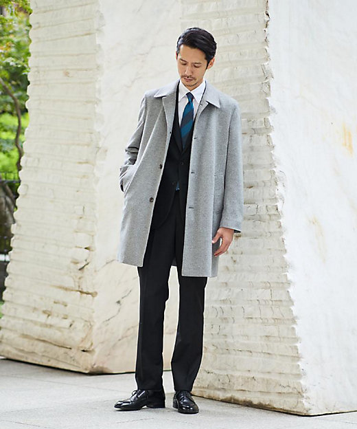 カシミヤブレンド ビーバー調ステンカラーコート