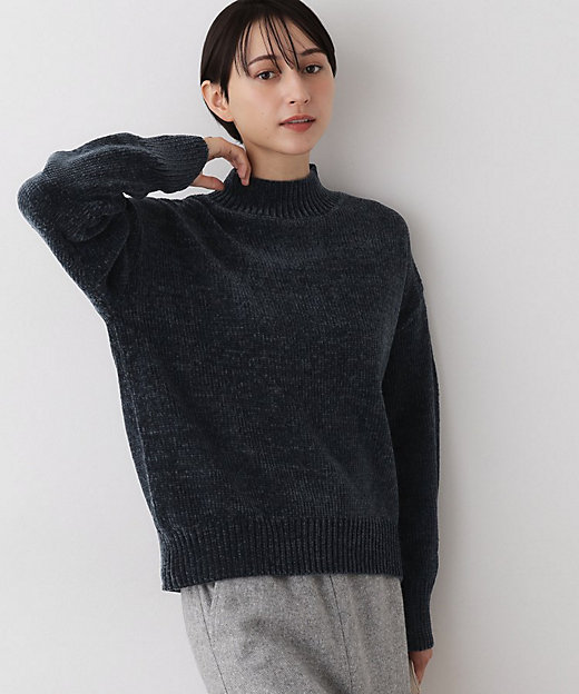 洗える】ハイネックベロアモールニット（2002543594