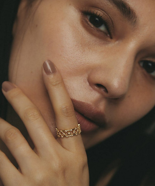 K18ダイヤモンド プレイドレース リング（2002543600