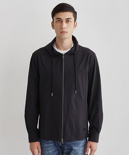 3D ナイロン ストレッチ】ジップアップ フードブルゾン