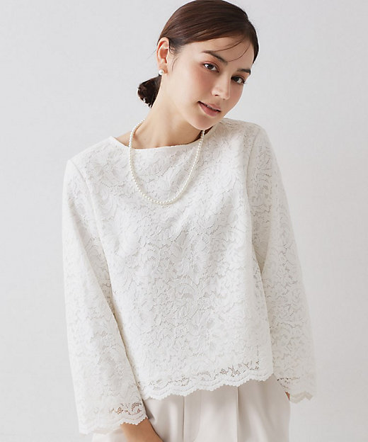 ≪通勤・セレモニー対応≫ レースブラウス【洗濯機OK