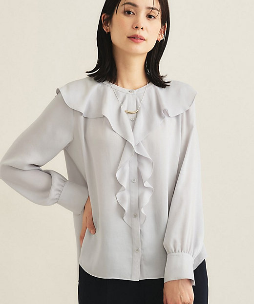 洗える／セレモニー】ラッフルサテンブラウス（2002552945