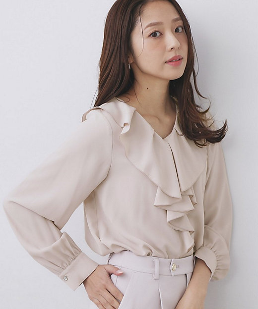 ラッフルフリルブラウス【洗濯機OK／イージーアイロン