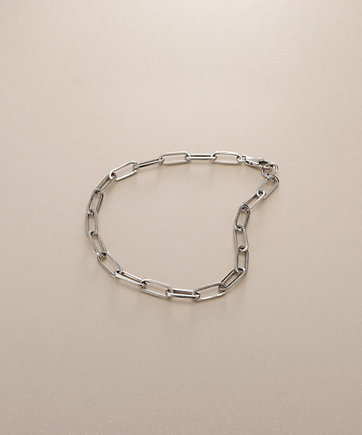 プラチナ 中空プリムケーブルチェーンXL（20cm） ブレスレット