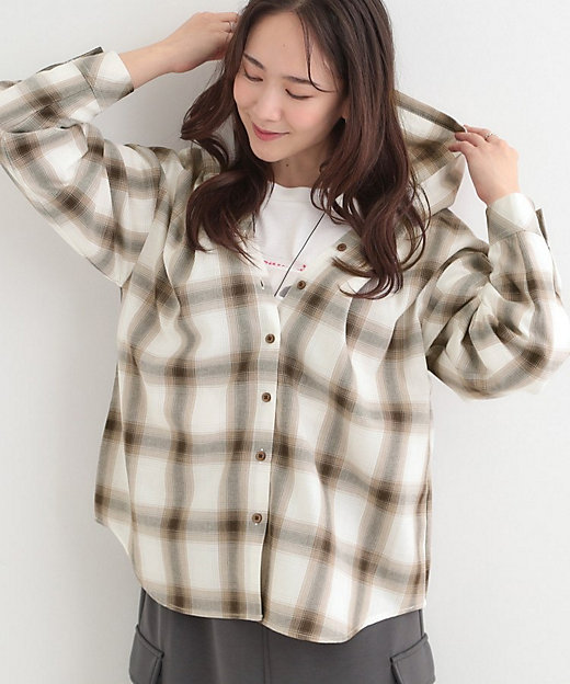 洗濯機可／S－LL】涼しげで軽やかな フードチェックシャツ
