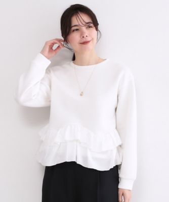 裾フリルドッキングトップス【洗濯機OK】（2002586926