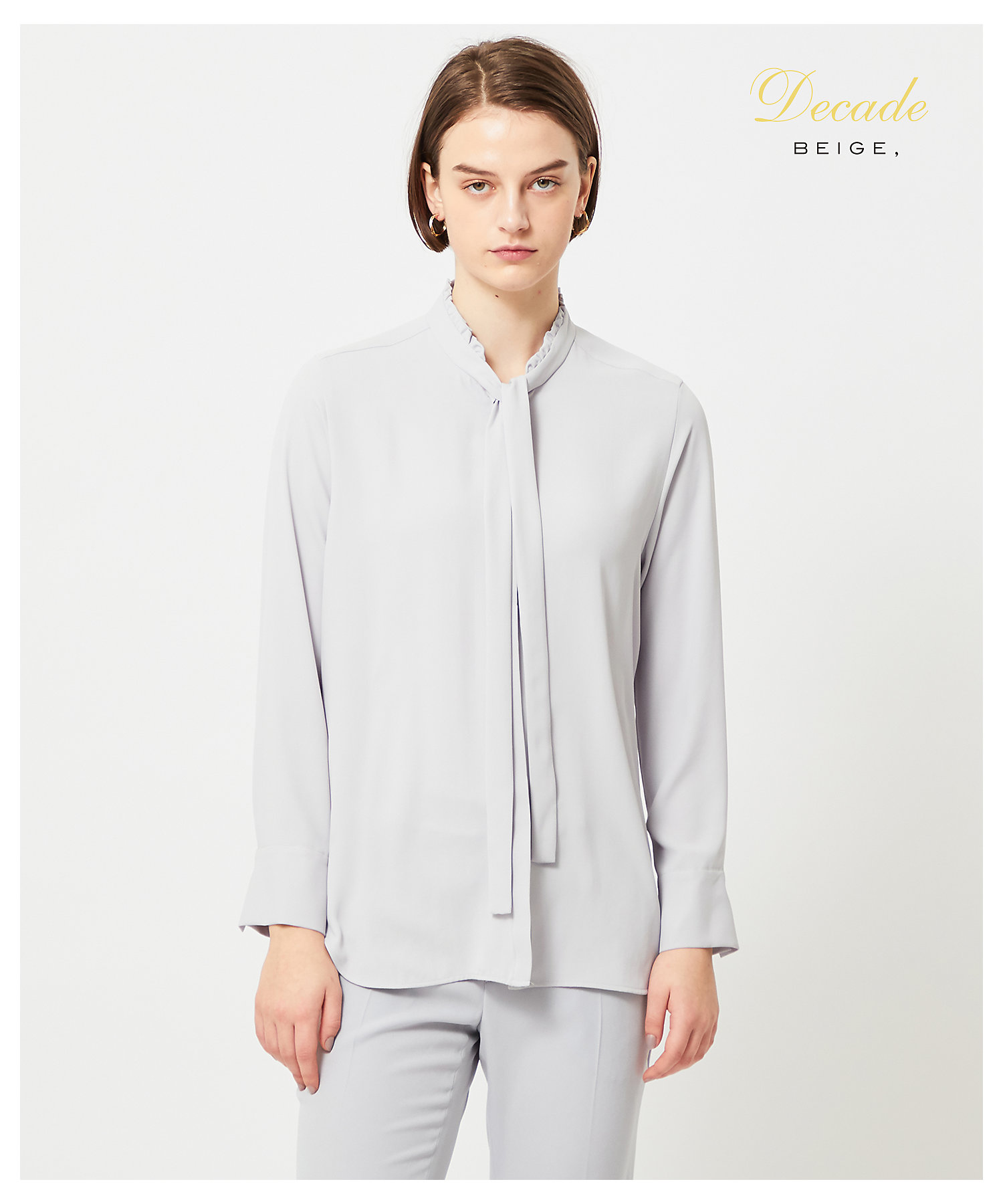 洗える】EVA ／ ボウタイロングスリーブブラウス